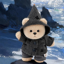 Медвежонок Lina TeddyTales, в гавани с ночной вуалью, молочный, брелок, XS, 15 см
